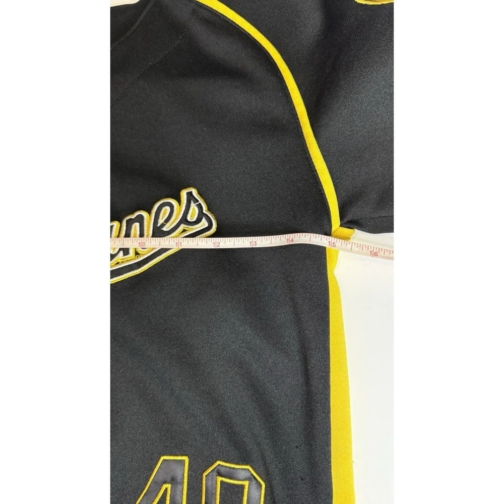 Navegantes del Magallanes Kids Baseball Jersey Size 8 Black Yellow Button Up